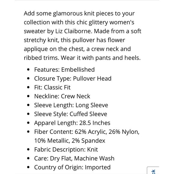 NWT LIZ CLAIBORNE Women’s Sweater XXL Rose Quartz Pink Floral Knit Pullover Cozy - Picture 13 of 15